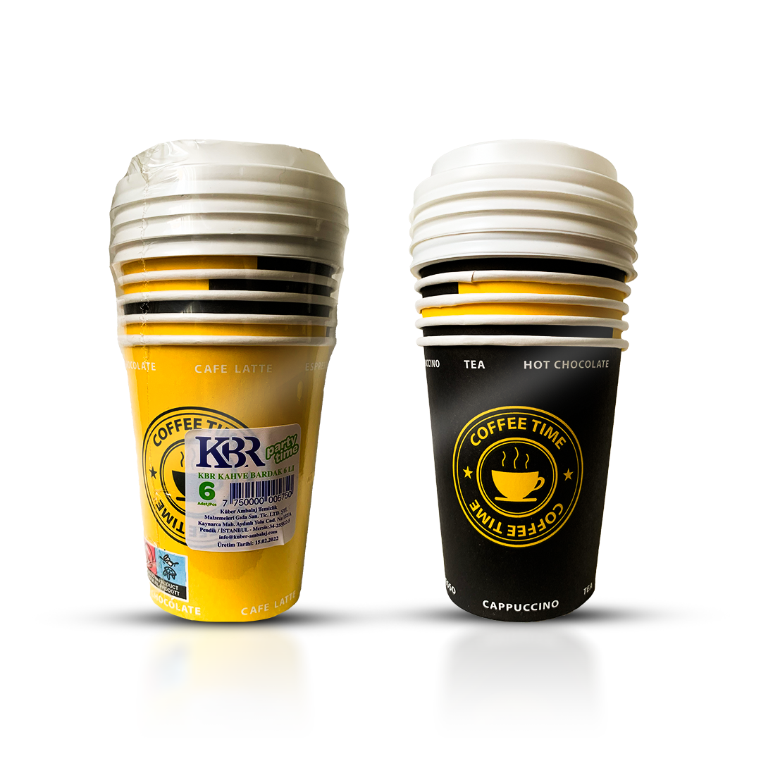 KBR 8 OZ KAĞIT BARDAK 6 ADET + KAPAK